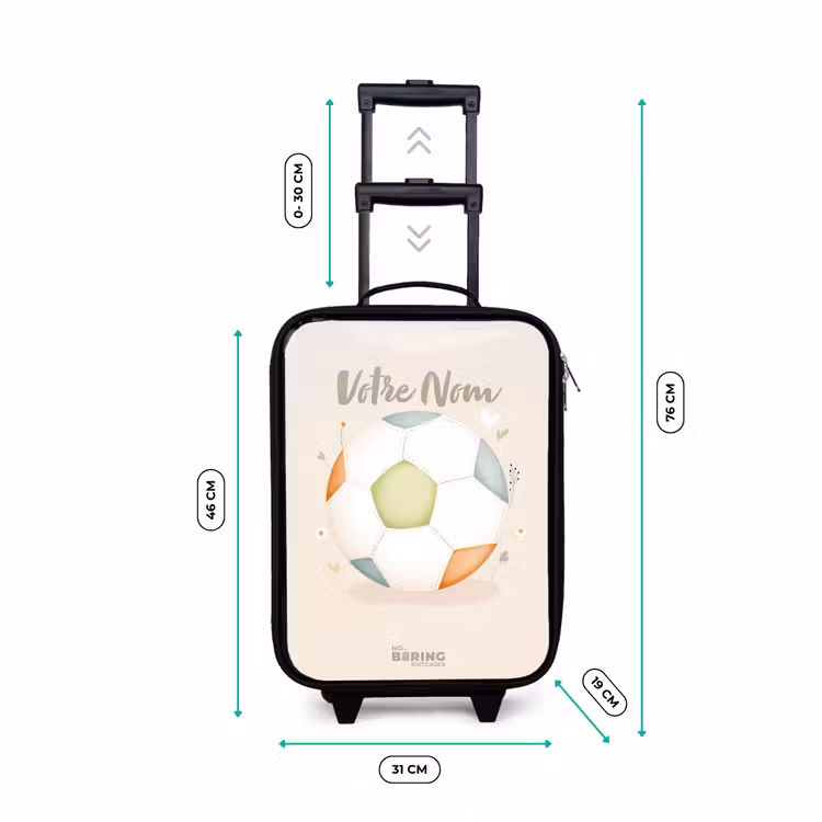 Valise enfant - Football aux couleurs beige et pastel — 7