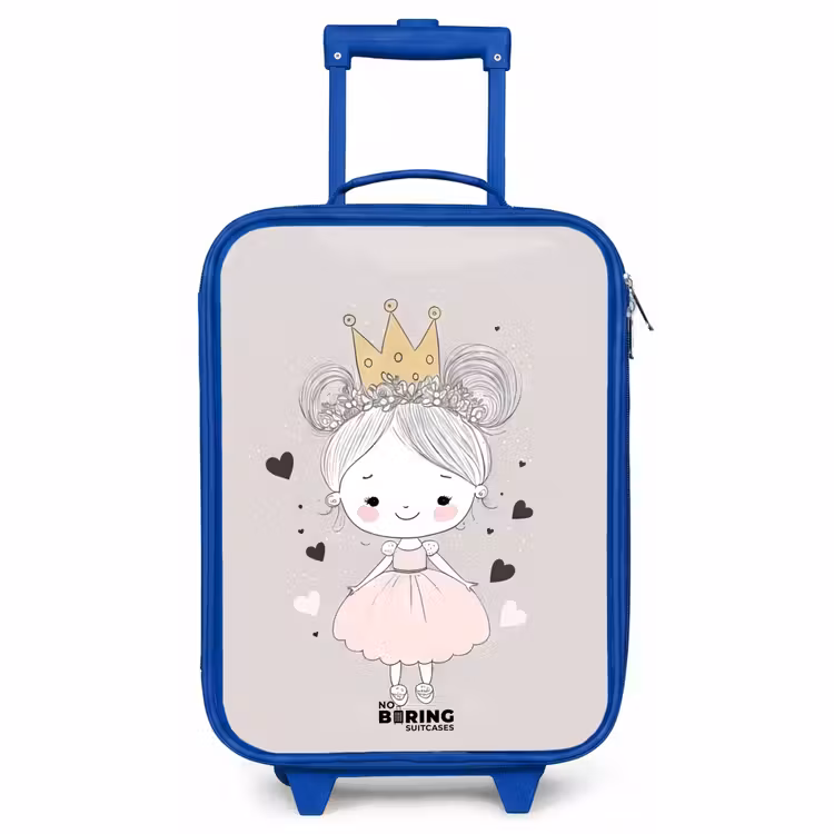 Valise enfant - Bleu - Princesse au chignon — 1