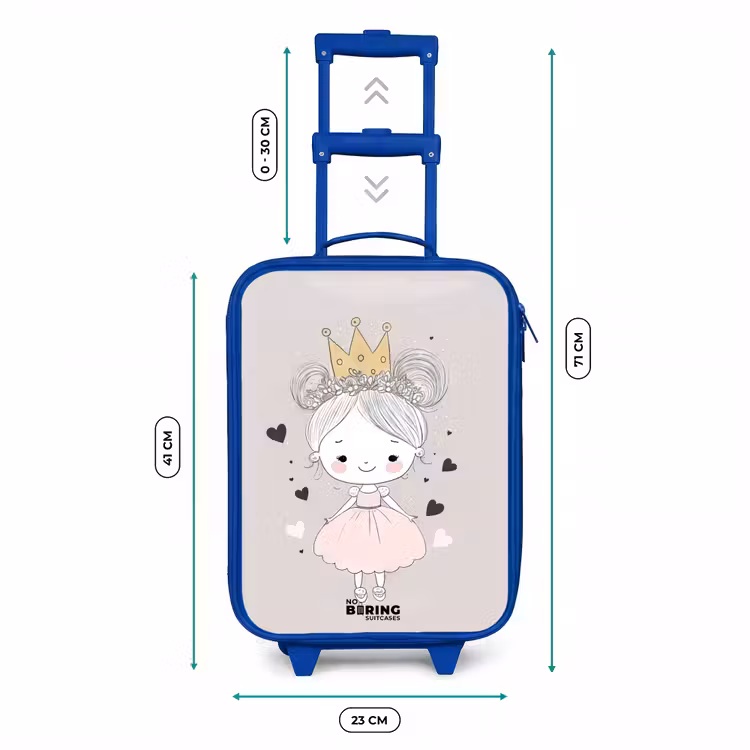 Valise enfant - Bleu - Princesse au chignon — 6