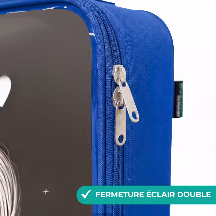 Valise enfant - Bleu - Princesse timide avec une fleur — 7