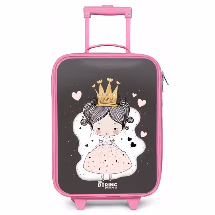 Valise enfant - Rose - Petite princesse sur fond noir — 1