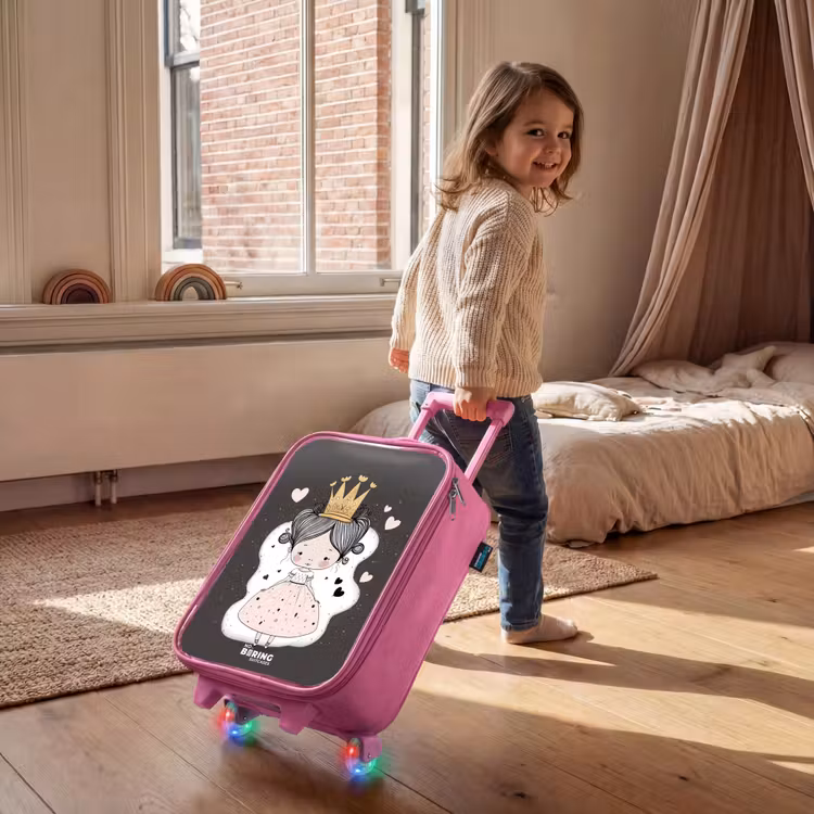 Valise enfant - Rose - Petite princesse sur fond noir — 2