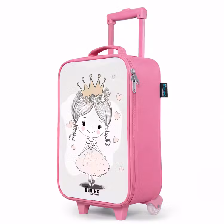 Valise enfant - Rose - Princesse avec couronne et cœurs roses — 8