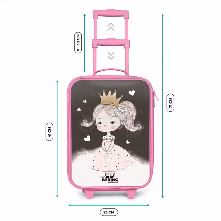 Valise enfant - Rose - Princesse timide avec une fleur — 6