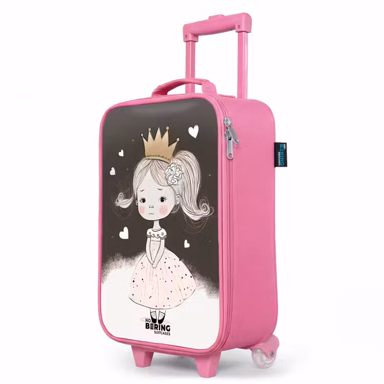 Valise enfant - Rose - Princesse timide avec une fleur — 8