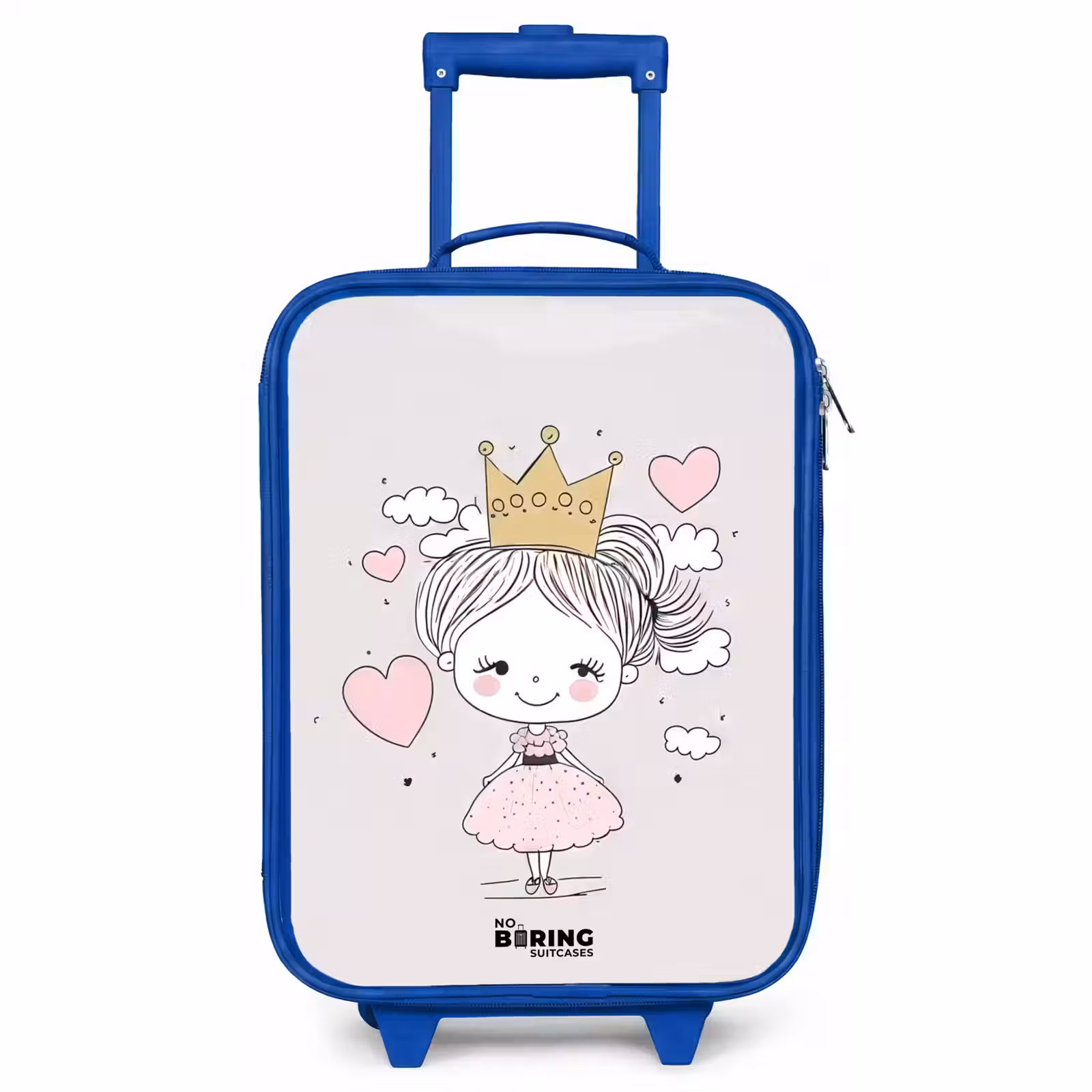 Valise enfant - Bleu - Petite princesse avec des cœurs — 1