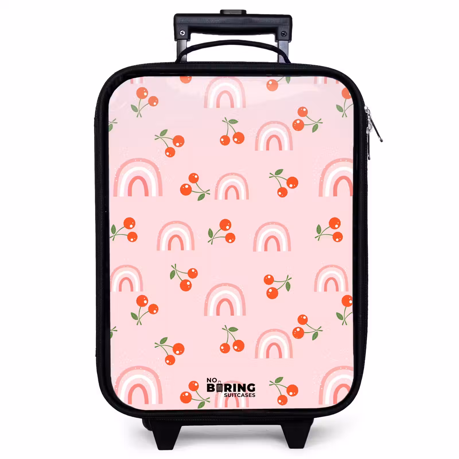 Valise enfant - Rose avec motif arc-en-ciel et cerise — 1