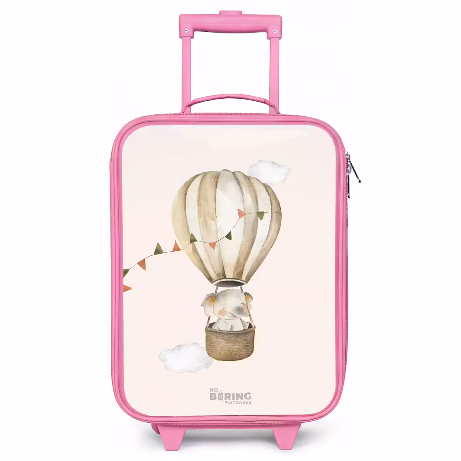Valise enfant - Rose - Éléphant en montgolfière — 1
