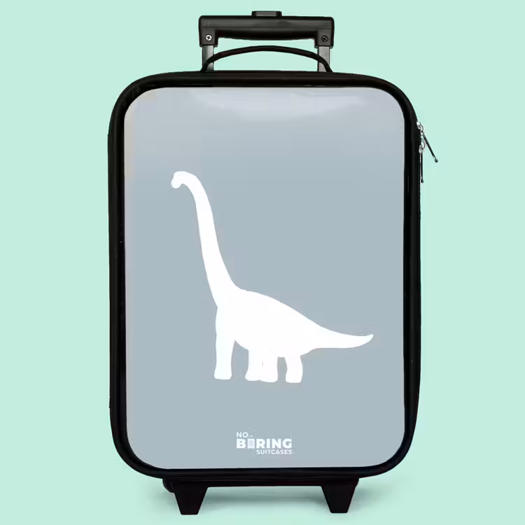 Valise enfant - Bleu avec dino Brachiosaurus — 3