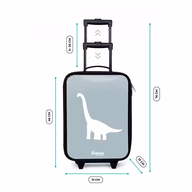 Valise enfant - Bleu avec dino Brachiosaurus — 7