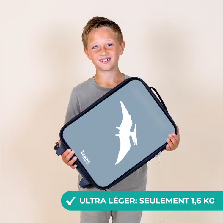 Valise enfant - Bleu avec dino Pteranodon — 2