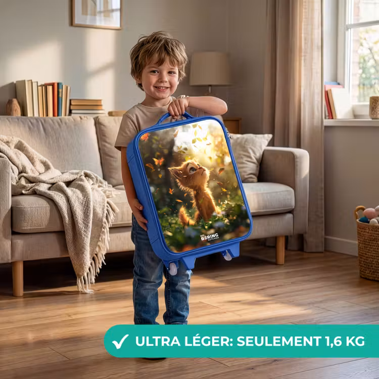 Valise enfant - Bleu - Henry chaton d'automne — 3