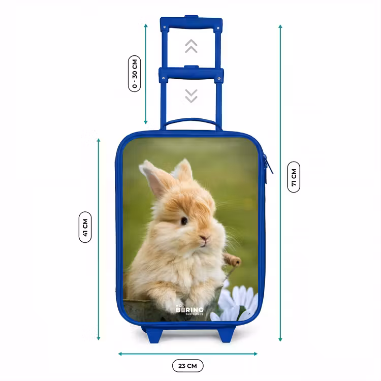 Valise enfant - Bleu - Lapin dans un pot de fleurs — 6