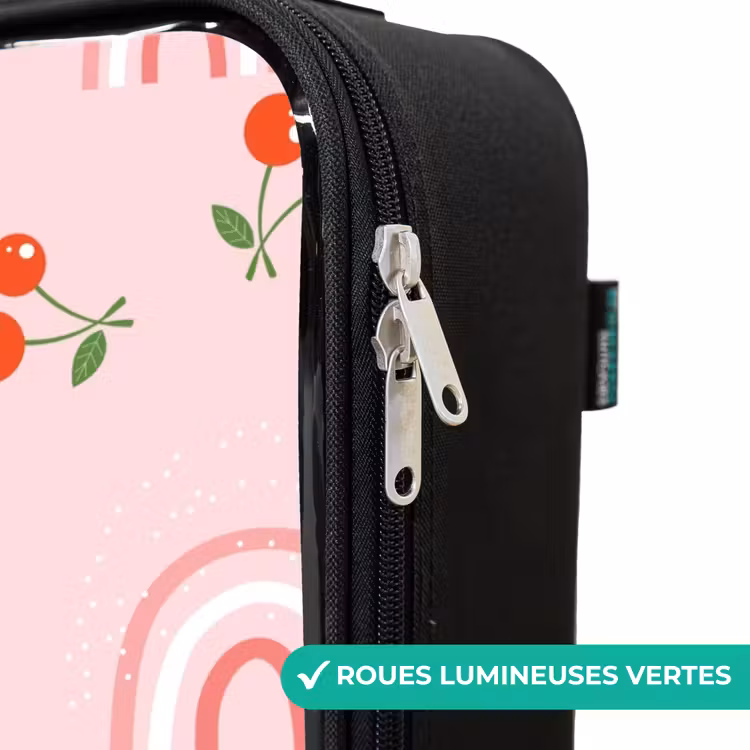 Valise enfant - Rose avec motif arc-en-ciel et cerise — 6