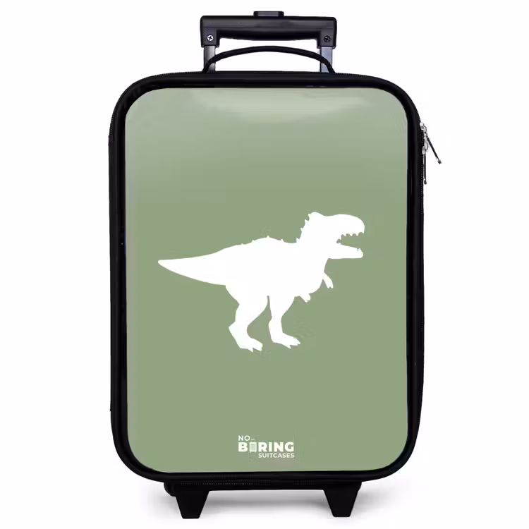 Valise enfant - Vert avec le dino T-rex — 1