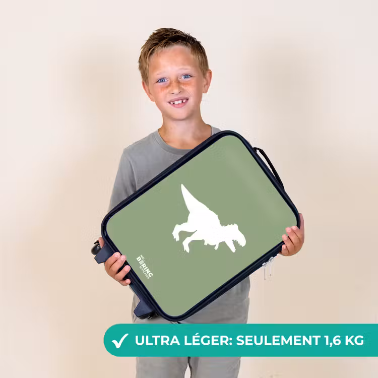 Valise enfant - Vert avec le dino T-rex — 2