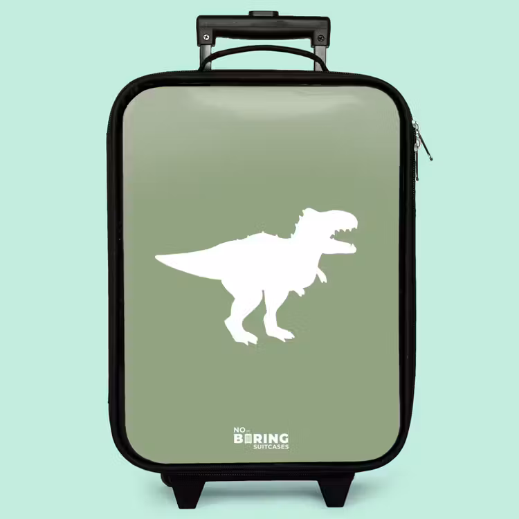Valise enfant - Vert avec le dino T-rex — 3