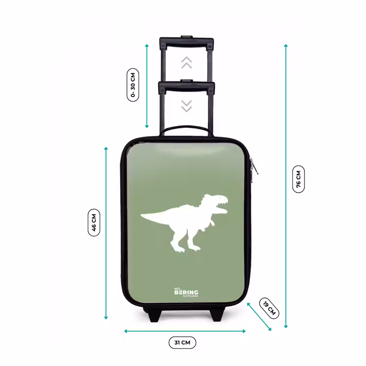 Valise enfant - Vert avec le dino T-rex — 7