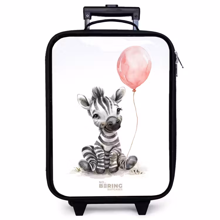 Valise enfant - Zèbre avec ballon rose — 1
