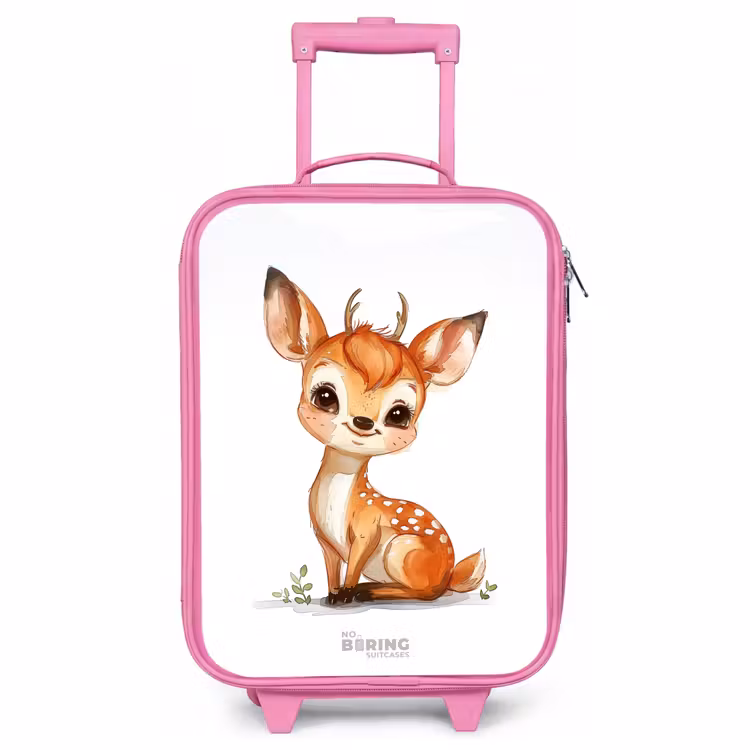 Valise enfant - Rose - Bébé cerf — 1
