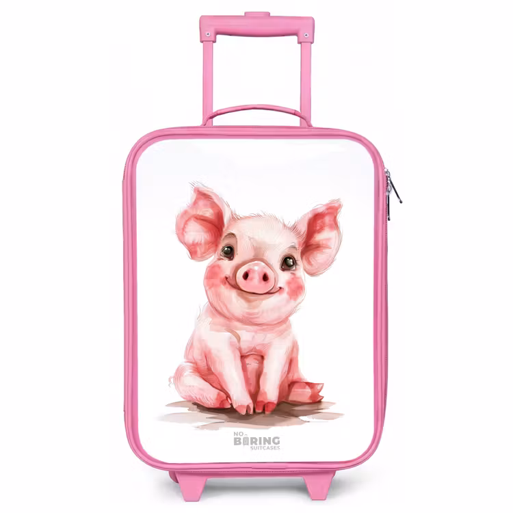 Valise enfant - Rose - Bébé cochon rose — 1