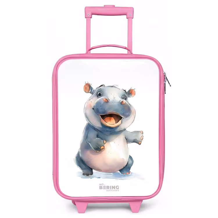 Valise enfant - Rose - Bébé hippopotame — 1
