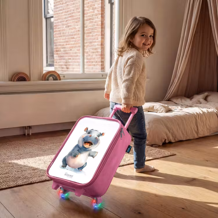 Valise enfant - Rose - Bébé hippopotame — 2