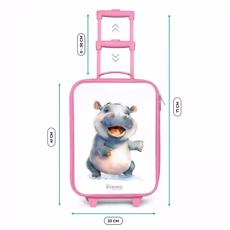 Valise enfant - Rose - Bébé hippopotame — 6