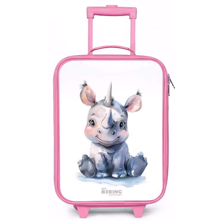 Valise enfant - Rose - Bébé rhinocéros — 1