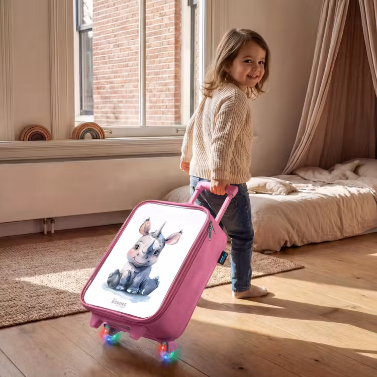 Valise enfant - Rose - Bébé rhinocéros — 2
