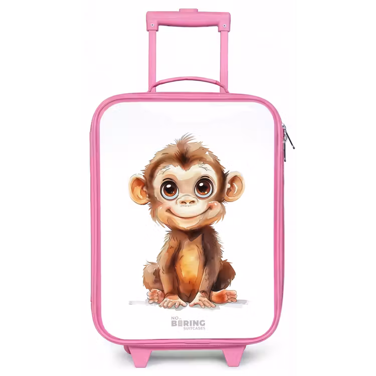 Valise enfant - Rose - Bébé singe — 1