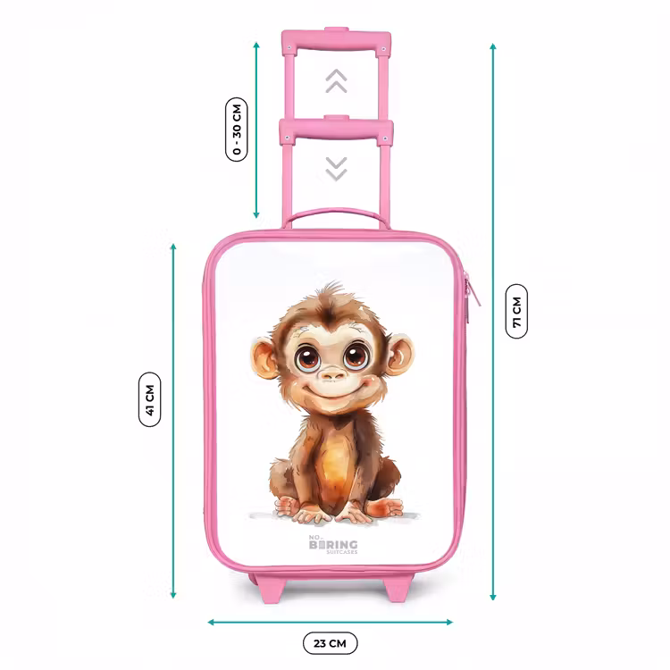 Valise enfant - Rose - Bébé singe — 6