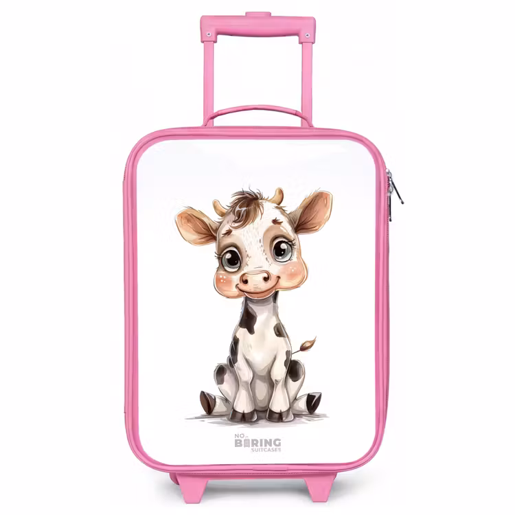 Valise enfant - Rose - Bébé vache — 1