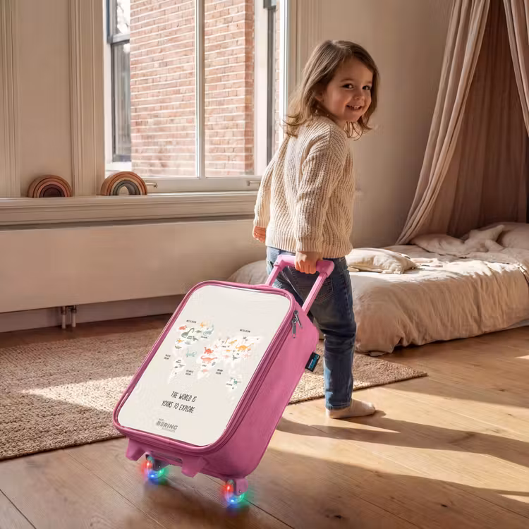 Valise enfant - Rose - Carte du monde des dinosaures — 2
