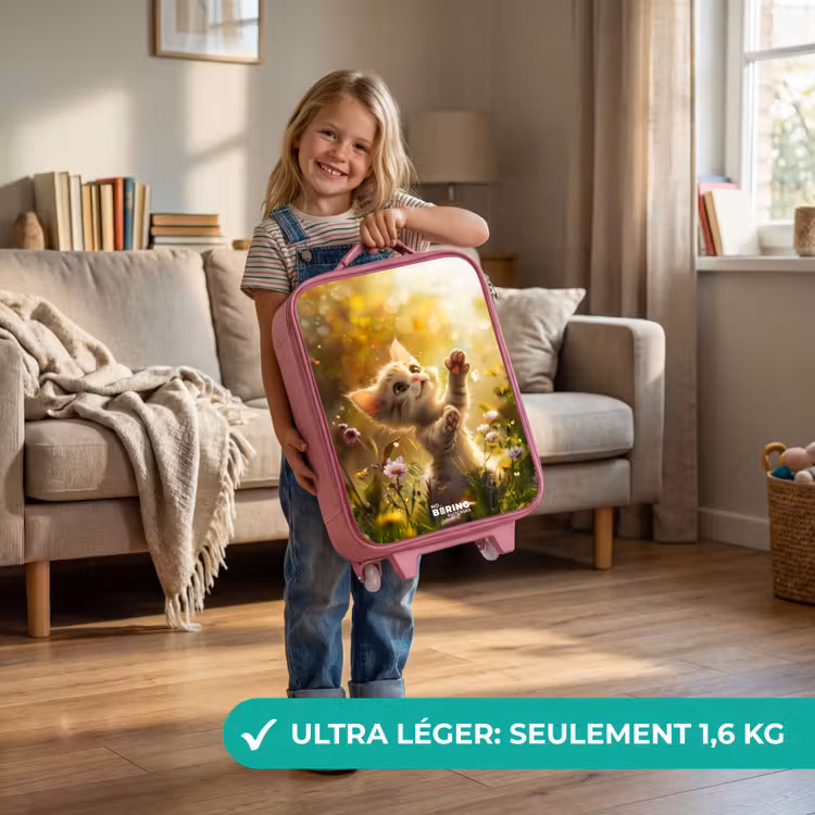 Valise enfant - Rose - Chaton Koosje — 3