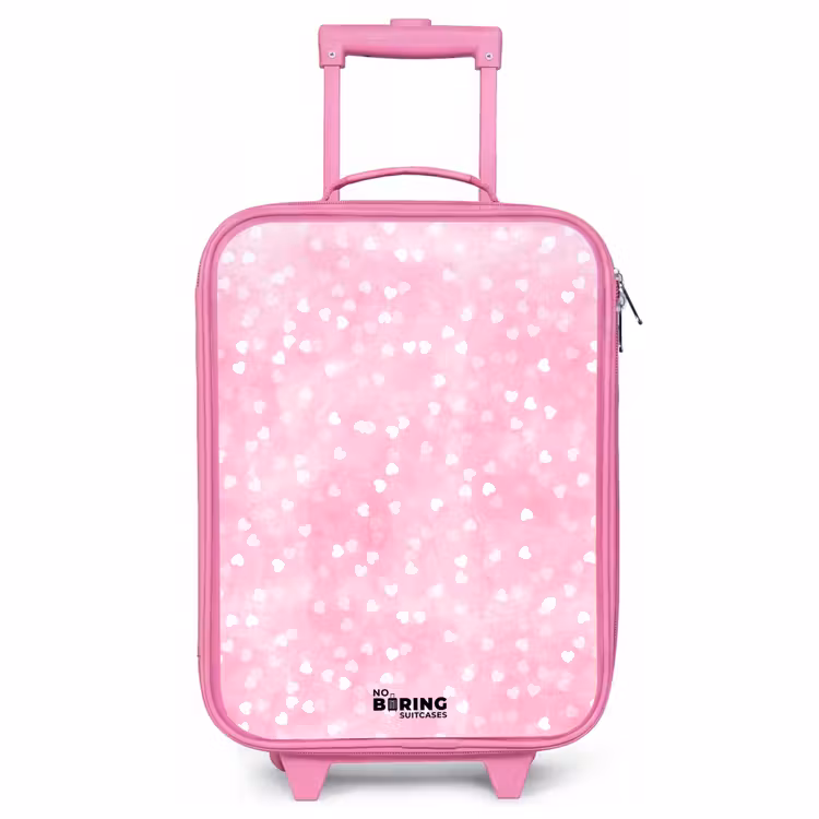 Valise enfant - Rose - Coeurs pailletés roses — 1