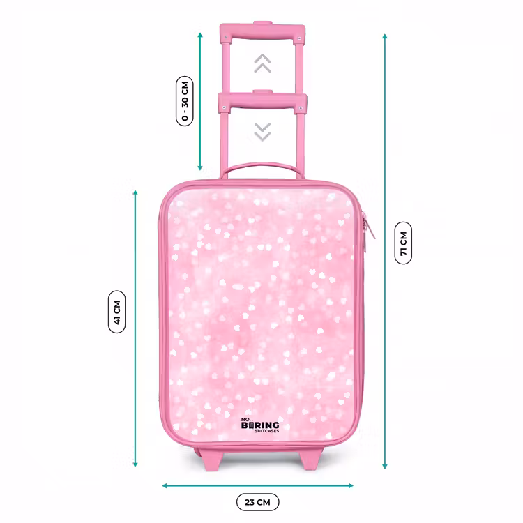 Valise enfant - Rose - Coeurs pailletés roses — 6