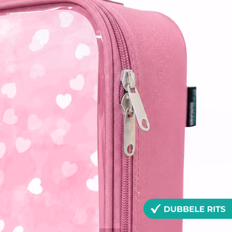 Valise enfant - Rose - Coeurs pailletés roses — 7