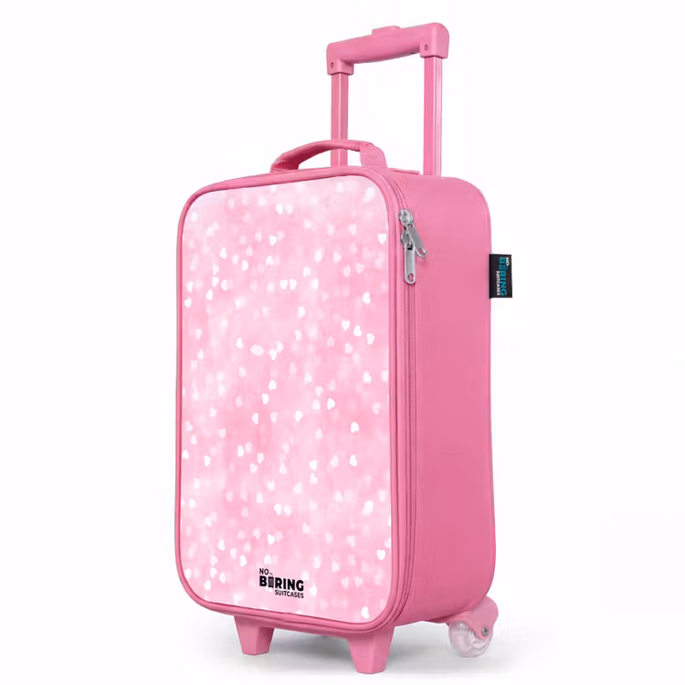Valise enfant - Rose - Coeurs pailletés roses — 8
