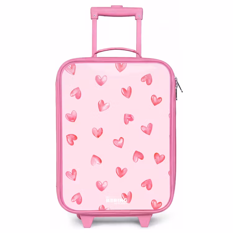 Valise enfant - Rose - Coeurs roses — 1