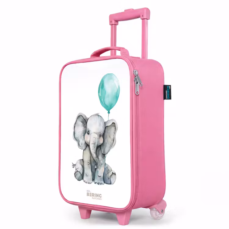 Valise enfant - Rose - Eléphant avec ballon bleu — 8