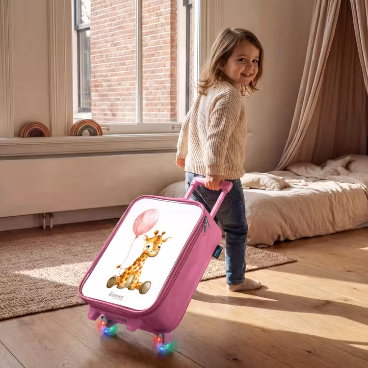 Valise enfant - Rose - Girafe avec ballon rose — 2