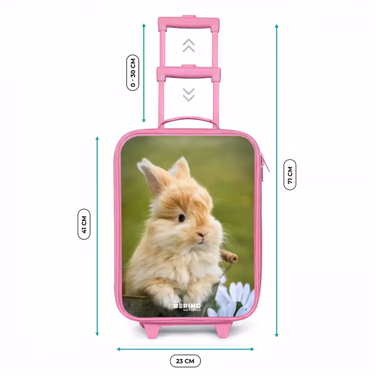Valise enfant - Rose - Lapin dans un pot de fleurs — 6