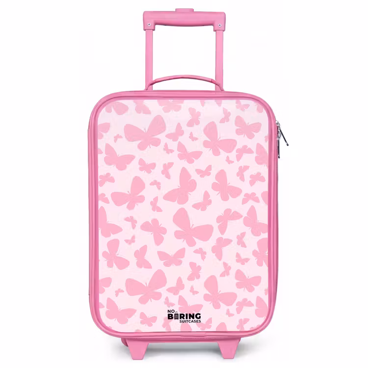 Valise enfant - Rose - Papillons roses — 1