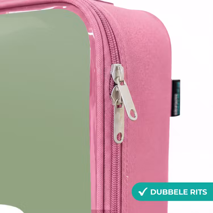 Valise enfant - Rose - Vert avec le dino T-rex — 7