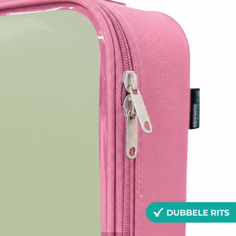 Valise enfant - Rose - Vert avec le dino Triceratops — 7