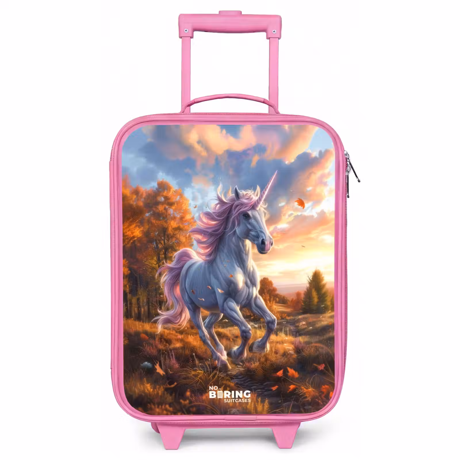 Valise enfant - Rose - Licorne galopante dans le monde de l'automne — 1