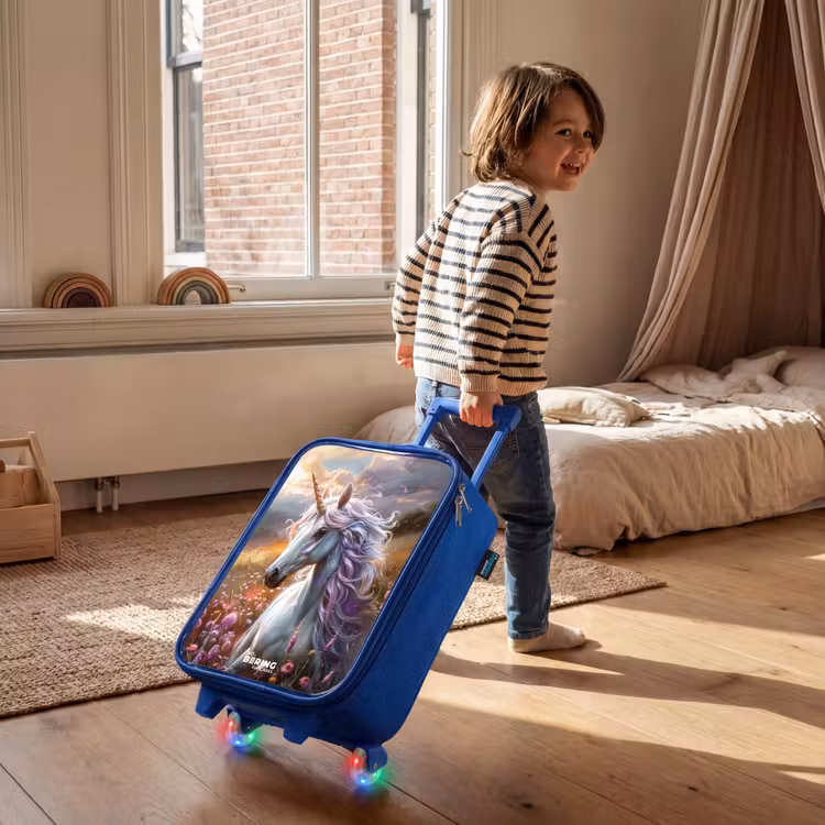 Valise enfant - Bleu - Corne perlée pastel — 2