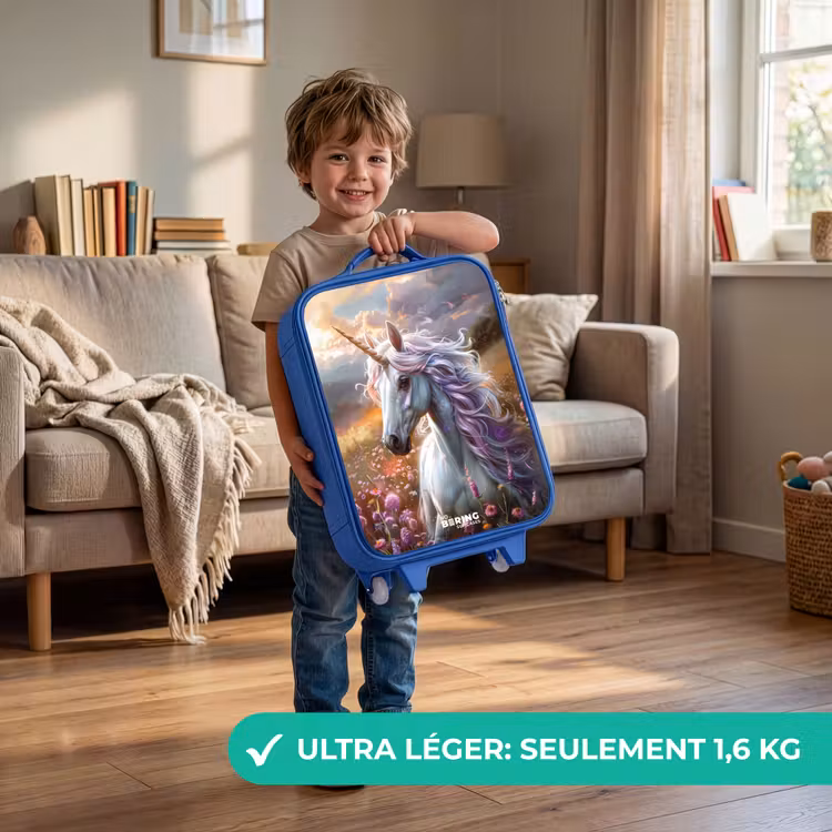 Valise enfant - Bleu - Corne perlée pastel — 3