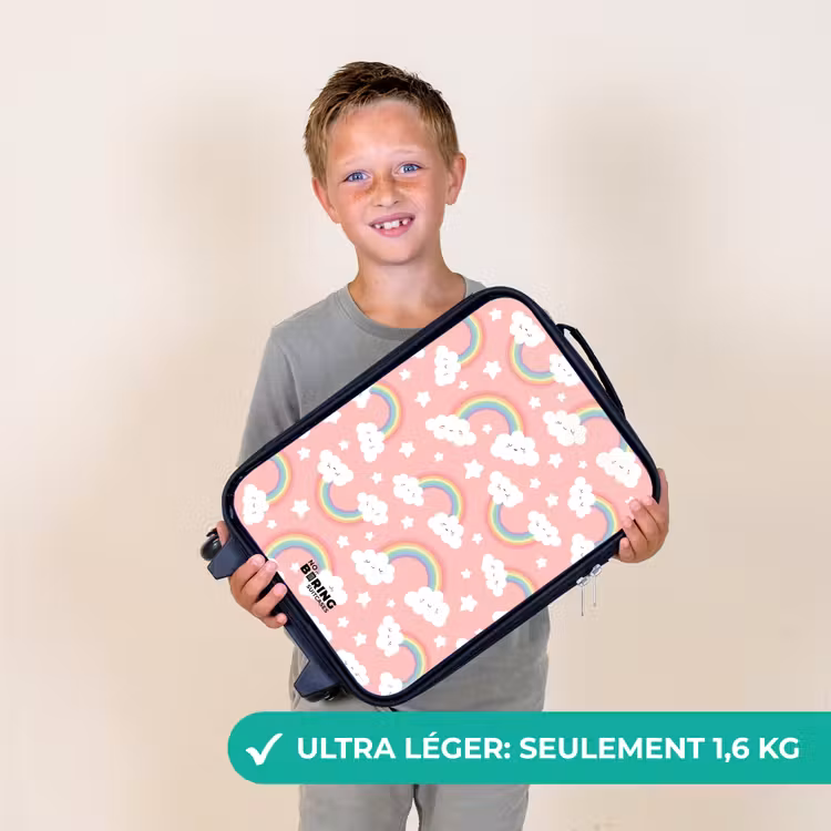 Valise enfant - Rose avec motif arc-en-ciel — 2